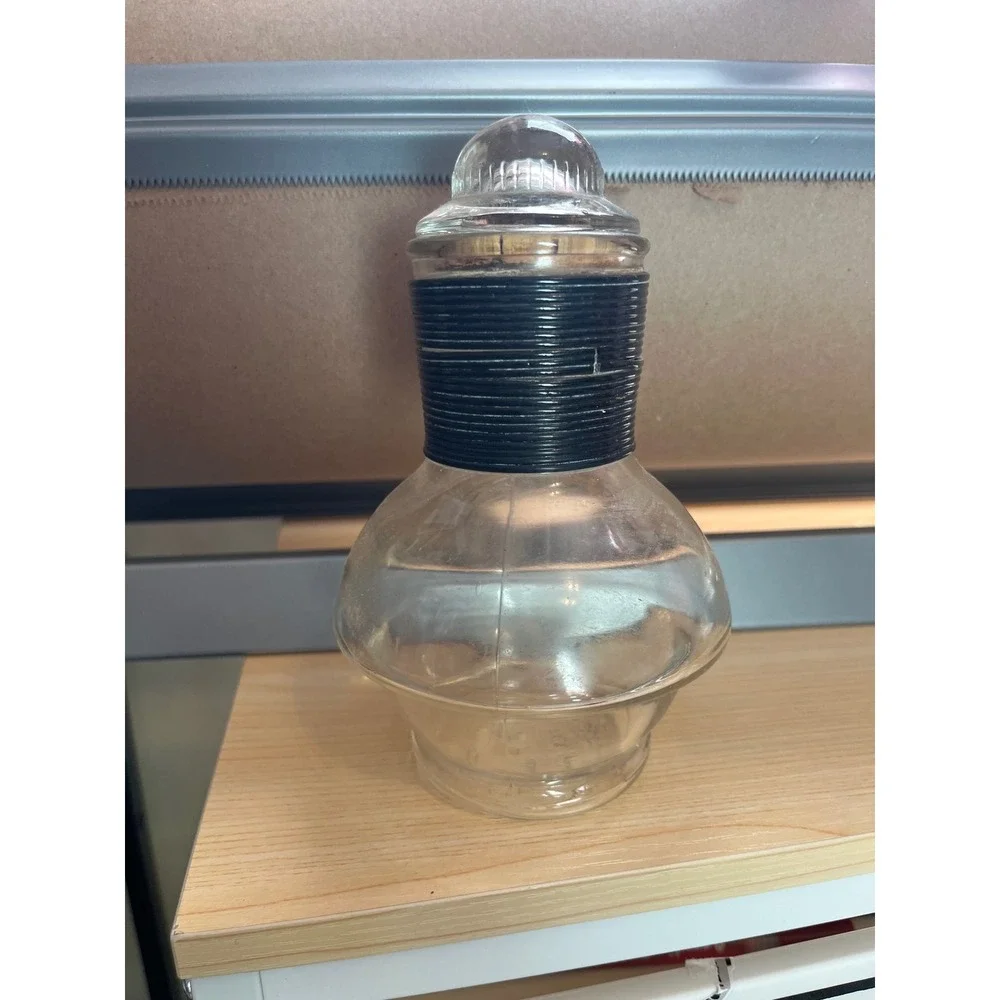 Vintage McKee Glasbake bottle Individual Carafe Clear‎ Glass Black Neck